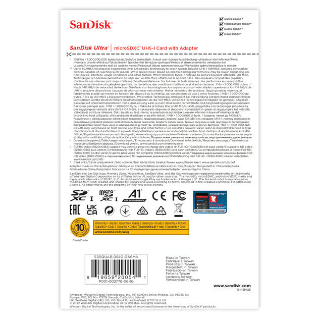 Sandisk Extreme SD Card 256 GB for Paralenz Vaquita