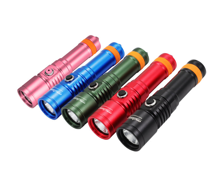 OrcaTorch Dykkerlygte D710 LED 3000 Lumen Rød
