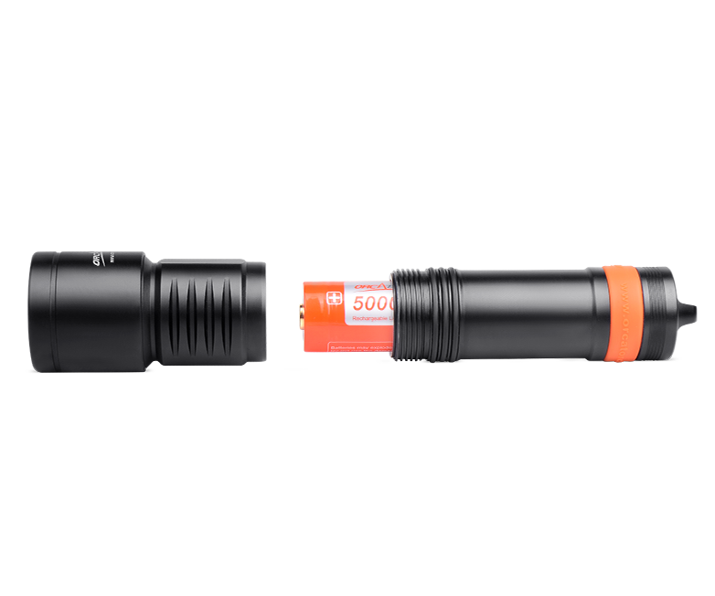 OrcaTorch Dykkerlygte D700 LED 1700 Lumen Sort