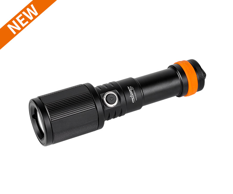 OrcaTorch Dykkerlygte D720 LED 350 Lumen med lang stråle Sort