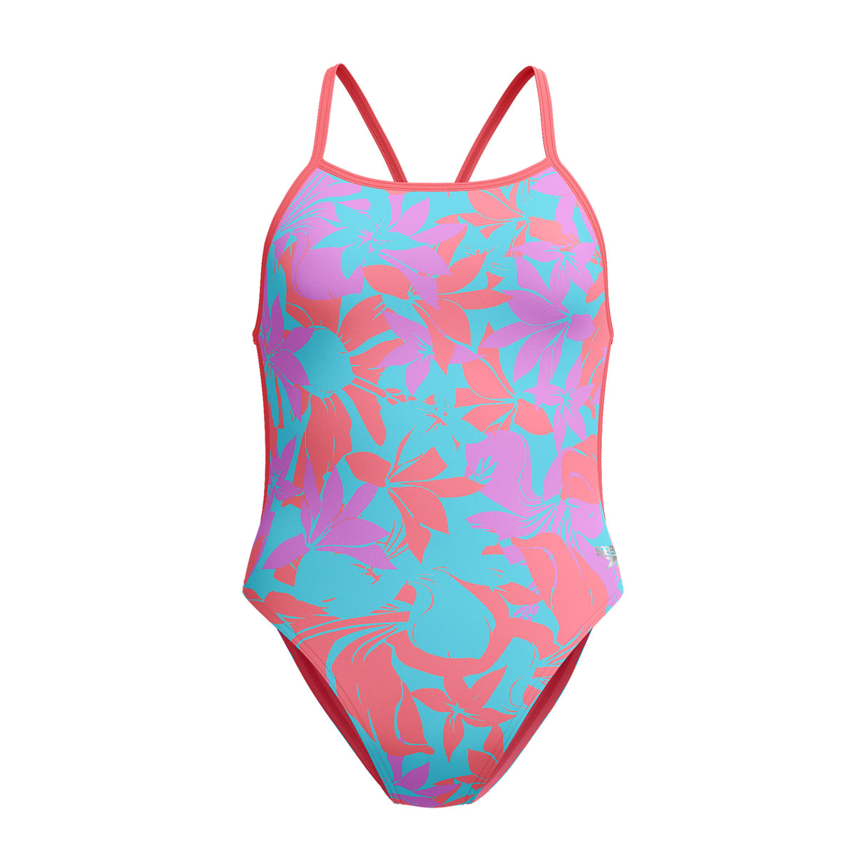 Speedo Badedragt Allover Digital Vback til Kvinder Lilla/Orange