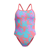 Speedo Badedragt Allover Digital Vback til Kvinder Lilla/Orange