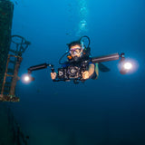 DiveVolk Video Dykkerlygte SL120 12000 lumen med et ekstra batteri