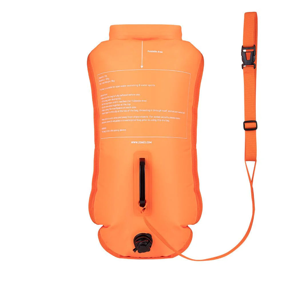 Zone3 svømmebøje / swimming buoy /Dry bag 28L Hi-Vis Orange