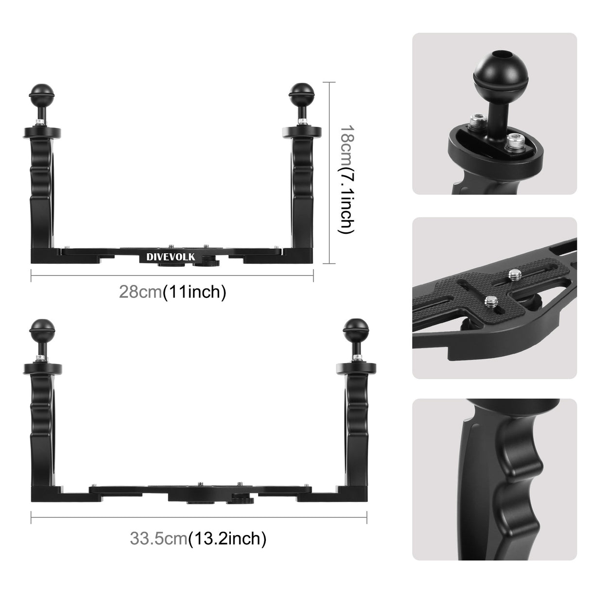 NEW - DIVEVOLK Dual Handle for Underwater Housing