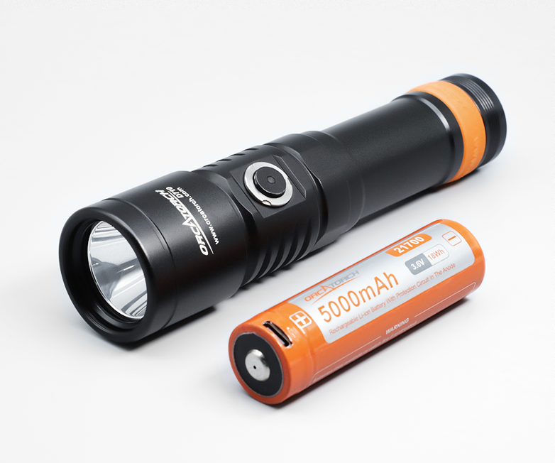 OrcaTorch Dykkerlygte D710 LED 3000 Lumen Sort