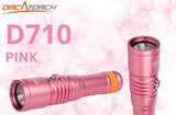 OrcaTorch Dykkerlygte D710 LED 3000 Lumen Lyserød