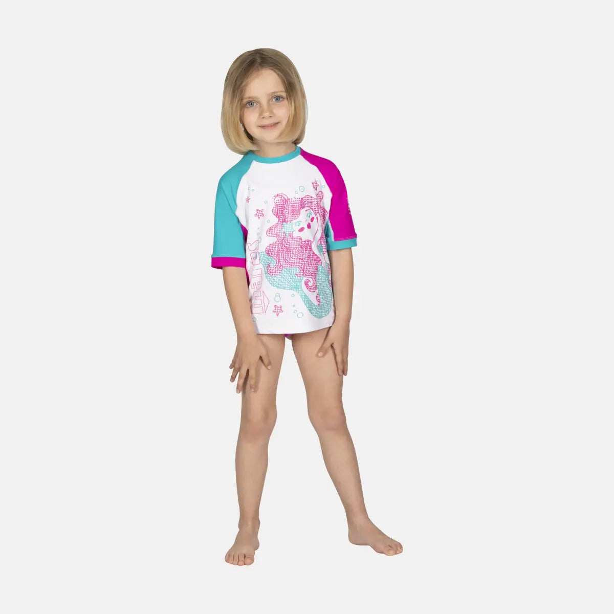 Mares Rash Guard Shield til børn hvid/blå/lyserød
