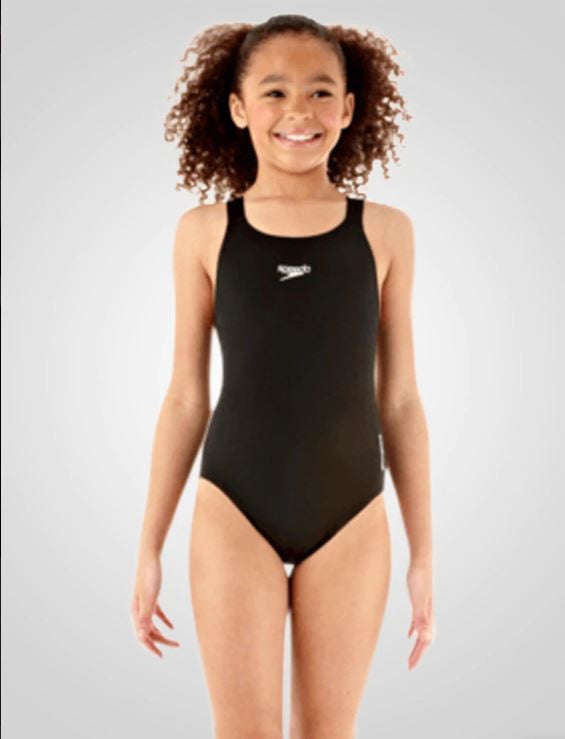 Black speedo swimming costume discount