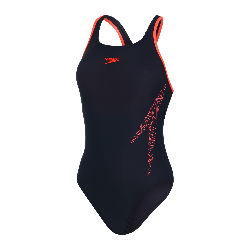 Speedo Swimsuit Hyperboom Placement Racerback for Women Navy Orange