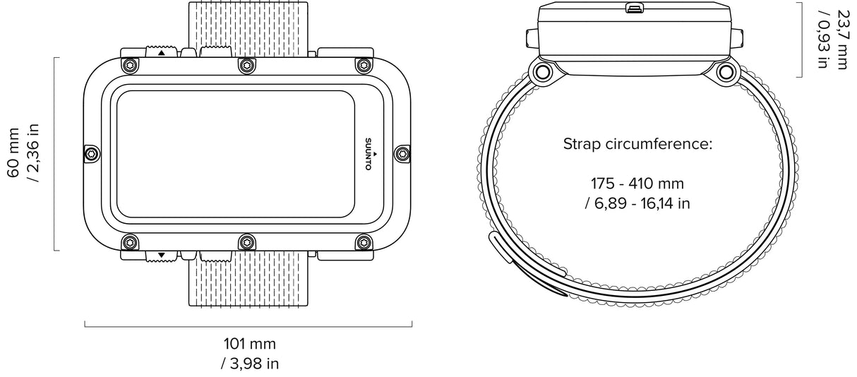 Suunto Dykkercomputer Nautic med Bungee Strap